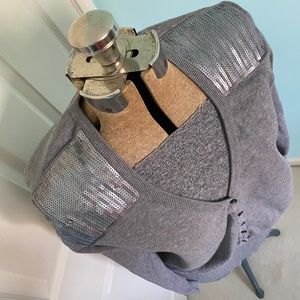 TORRID Gray Sequin Accent Short Cardigan Sz (14-16) NWOT